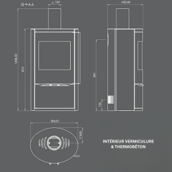 Poêle à bois SI9 6 kW – 130 m² | Design épuré & chaleur efficace