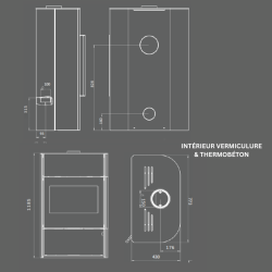 Poêle à bois M2L 8,1 kW – Chauffe 145 m² | Puissant & robuste